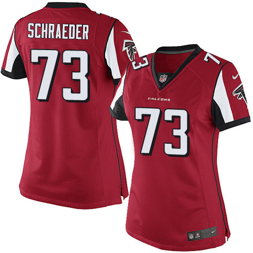 Women's Limited Ryan Schraeder Nike Jersey Red Home - #73 NFL Atlanta Falcons